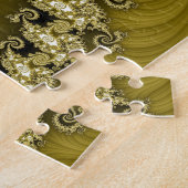 Fractal Yellow Double Spiral Puzzle Legpuzzel (Zijkant)