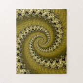 Fractal Yellow Double Spiral Puzzle Legpuzzel (Verticaal)