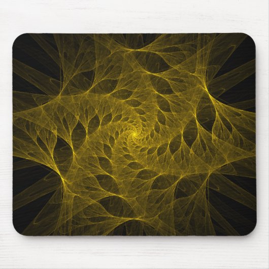 Fractal Yellow Spiral Mousepad Muismat (Voorkant)