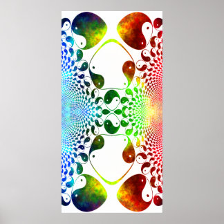 Fractal Yin Yang Mirror Poster