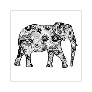 Fractal zwenkbrauwolifant rubberstempel