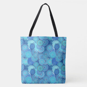 Fractal zwenkpatroon, kobaltblauw tote bag
