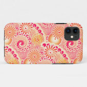 Fractal zwenkpatroon, koraal, perzik Case-Mate iPhone case (Achterkant (horizontaal))