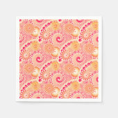 Fractal zwenkpatroon, koraal, perzik servetten (Voorkant)