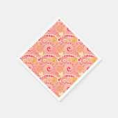 Fractal zwenkpatroon, koraal, perzik servetten (Hoek)