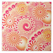 Fractal zwenkpatroon, koraal, perzik tegeltje (Voorkant)