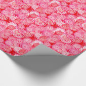 Fractal zwenkpatroon, rood en warm roze cadeaupapier (Hoek)