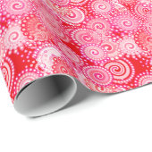 Fractal zwenkpatroon, rood en warm roze cadeaupapier (Rol Hoek)