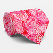 Fractal zwenkpatroon, rood en warm roze stropdas (Opgerold)