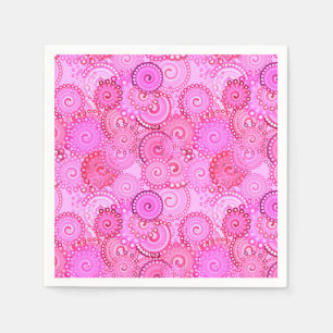 Fractal zwenkpatroon, roze en fuchsie servetten