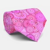 Fractal zwenkpatroon, roze en fuchsie stropdas (Opgerold)
