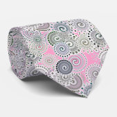 Fractal zwenkpatroon, roze en grijs stropdas (Opgerold)