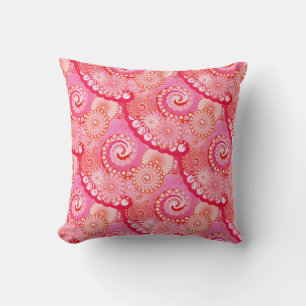 Fractal zwenkpatroon, roze, fuchsie kussen