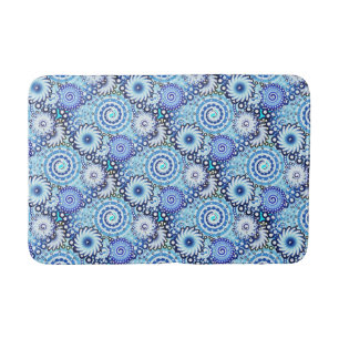 Fractal zwenkpatroon, schaduwen van blauw badmat