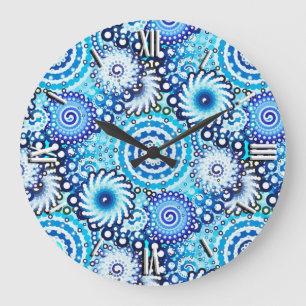 Fractal zwenkpatroon, schaduwen van blauw grote klok