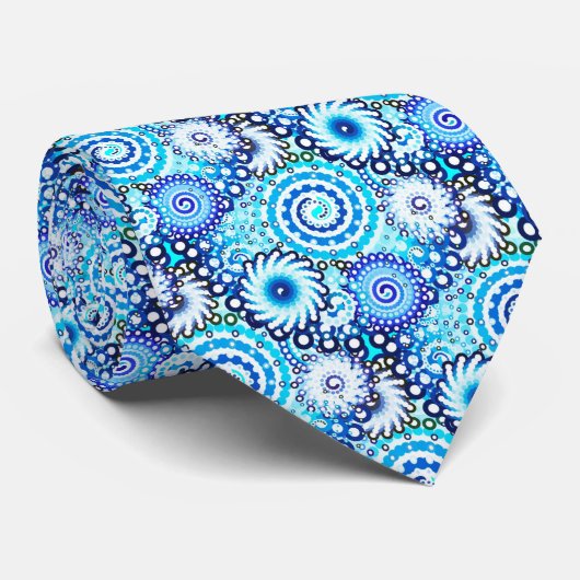 Fractal zwenkpatroon, schaduwen van blauw stropdas (Opgerold)