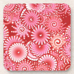 Fractal zwenkpatroon, schaduwen van diep rood bier onderzetter