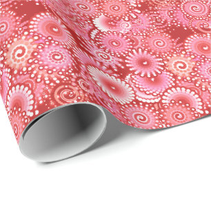 Fractal zwenkpatroon, schaduwen van diep rood cadeaupapier