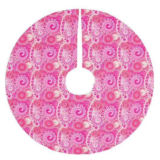 Fractal zwenkpatroon, schaduwen van fuchsia roze kerstboom rok (Voorkant)