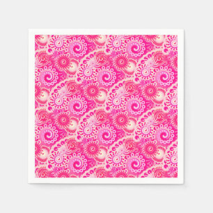 Fractal zwenkpatroon, schaduwen van fuchsia roze servetten