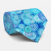 Fractal zwenkpatroon, schaduwen van oceaanblauw stropdas (Opgerold)