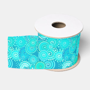 Fractal zwenkpatroon, schaduwen van turkooise grosgrain lint