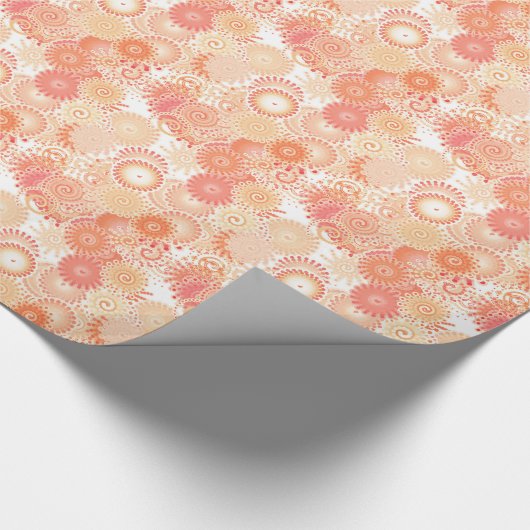 Fractal zwenkpatroon, schoppen van koraal en perzi cadeaupapier (Hoek)
