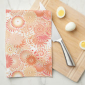 Fractal zwenkpatroon, schoppen van koraal en perzi theedoek (Quarter Fold)