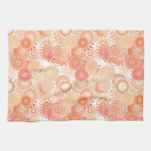 Fractal zwenkpatroon, schoppen van koraal en perzi theedoek