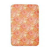 Fractal zwenkpatroon, schoppen van koraal sinaasap badmat (Voorkant Verticaal)
