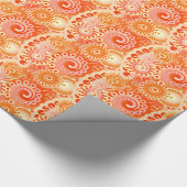 Fractal zwenkpatroon, schoppen van koraal sinaasap cadeaupapier (Hoek)