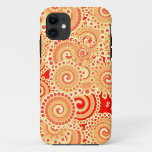 Fractal zwenkpatroon, schoppen van koraal sinaasap Case-Mate iPhone case