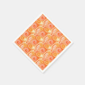 Fractal zwenkpatroon, schoppen van koraal sinaasap servet (Hoek)