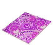 Fractal zwenkpatroon, schoppen van orchidee tegeltje (Zijkant)