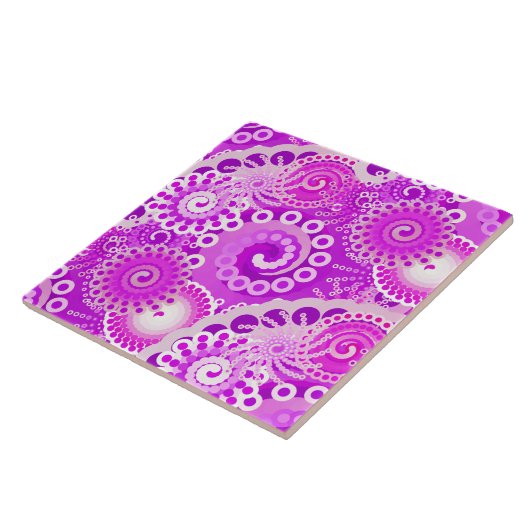 Fractal zwenkpatroon, schoppen van orchidee tegeltje (Zijkant)