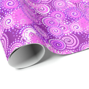 Fractal zwenkpatroon, schoppen van paars cadeaupapier