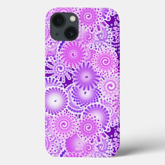 Fractal zwenkpatroon, schoppen van paars Case-Mate iPhone case (Achterkant)