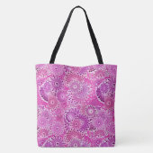 Fractal zwenkpatroon, schoppen van paars tote bag (Achterkant)