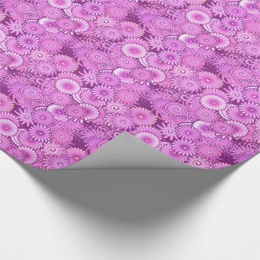 Fractal zwenkpatroon, schoppen van pruimen en viol cadeaupapier (Hoek)