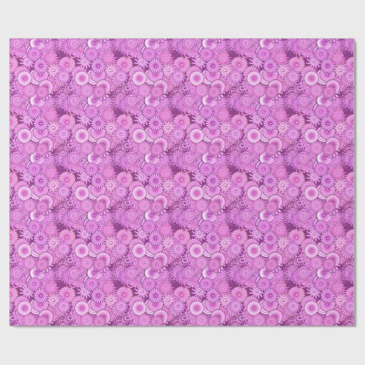 Fractal zwenkpatroon, schoppen van pruimen en viol cadeaupapier (Vlak)