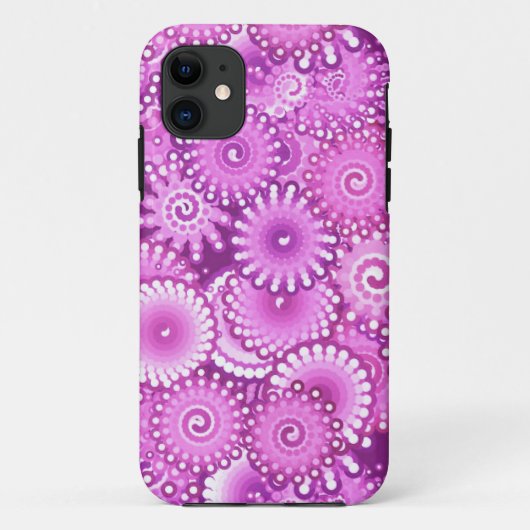 Fractal zwenkpatroon, schoppen van pruimen en viol Case-Mate iPhone case (Achterkant)