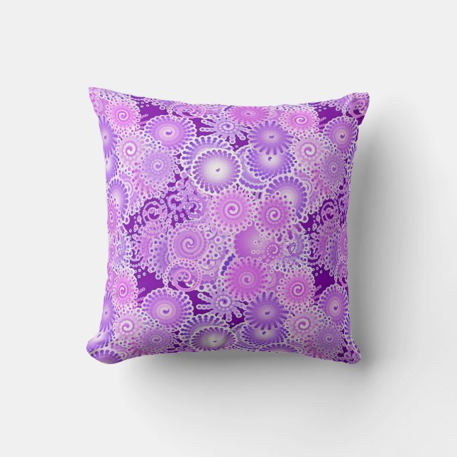 Fractal zwenkpatroon, schoppen van violet kussen (Voorkant)
