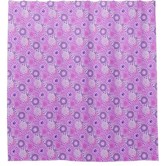 Fractal zwenkpatroon, violet, orchidee douchegordijn (Voorkant)