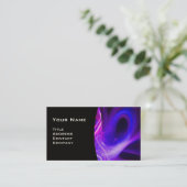 FRACTAL ZWIRL GEM MONOGRAM zwart wit blauw roze Visitekaartje (Staand voorkant)
