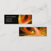 FRACTAL ZWIRL GEM MONOGRAM zwart wit geel Mini Visitekaartje (Voorkant / Achterkant)