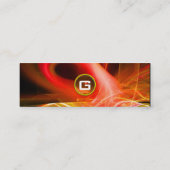 FRACTAL ZWIRL GEM MONOGRAM zwart wit geel rood Mini Visitekaartje (Achterkant)