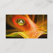 FRACTAL ZWIRL GEM MONOGRAM zwart wit geel Visitekaartje (Achterkant)