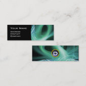 FRACTAL ZWIRL GEM MONOGRAM zwart-wit paars Mini Visitekaartje (Voorkant / Achterkant)