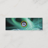 FRACTAL ZWIRL GEM MONOGRAM zwart-wit paars Mini Visitekaartje (Achterkant)