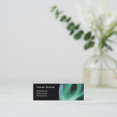 FRACTAL ZWIRL GEM MONOGRAM zwart-wit paars Mini Visitekaartje (Staand voorkant)